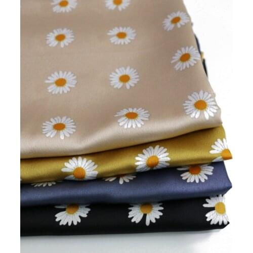 100cm*150cm Floral Satin Dress Fabric Soft Crepe Polyester Charmeuse Tissu