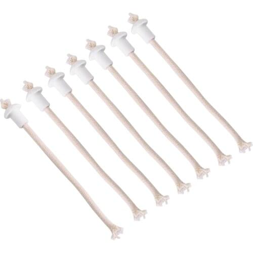 7Pcs Ceramic Holders Torch Wine Bottle Oil Candle Lamp Fiber Glass Heat-Resistant Kerosene Wick