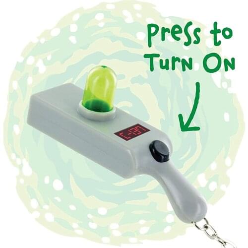 Animation surrounding Cartoon surrounding portal gun toy For Rick and Morty keychain pendant