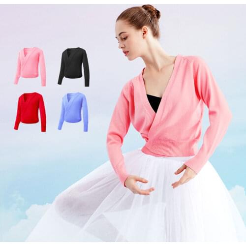 Adult Dance Sweater Winter Warm Knitwear Girls Knitted Coat Practise Ballet Dance Tops Woman