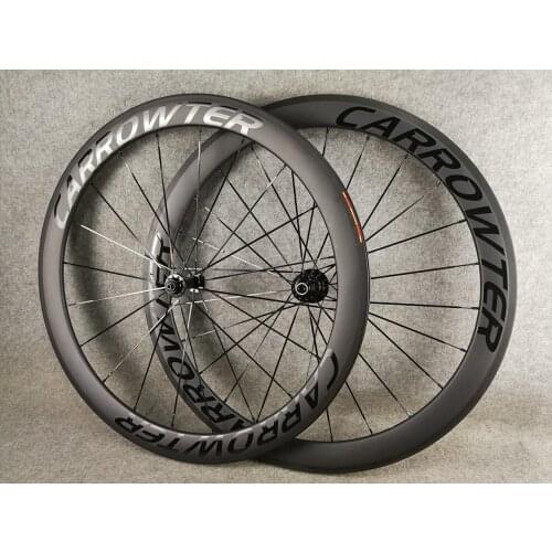 Black on Black BoB UD Matte Clincher CARROWTER 50mm Carbon Road Bike Wheels Wheelset with 23mm width Powerway R13 Hubs In Stock