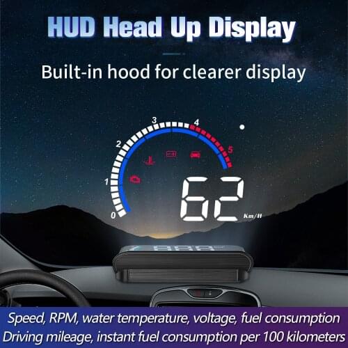 Digital Car Speedometer Temperature Alarm Overspeed Warning Windshield Projector Head Up Display HUD OBD2 Car Electronics System