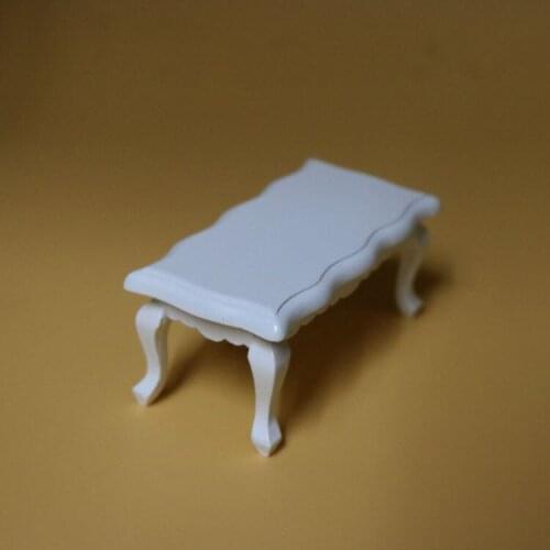 A01-X052 children baby gift Toy 1:12 Dollhouse mini Furniture Miniature rement Doll accessories wooden white long desk D154 1pcs