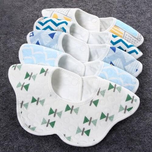 A Baby Bib Hand Towel Cotton Saliva Towel Cartoon Printed Bib Fun Newborn Feeding Burp cloth Cloth Pacifier Cloth Baby