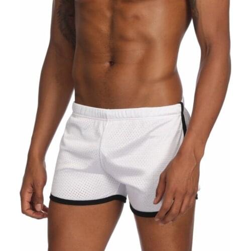 Mens Boxer Underwear Breathable Sexy Mesh Panties Loose Comfortable Underpants Men Pajamas Homewear Sleepwear plus size XXXL