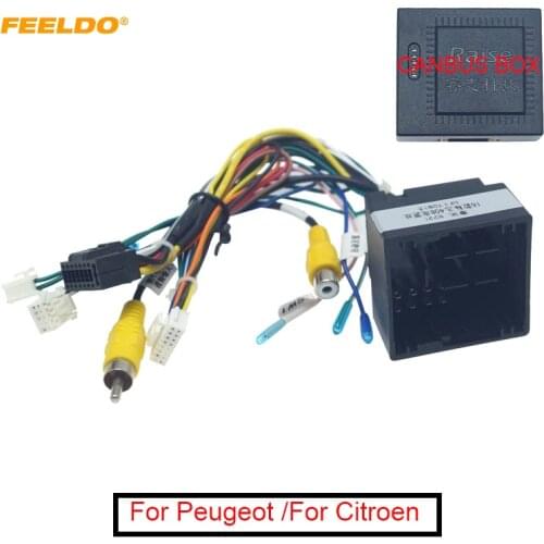 FEELDO 16-pin Car Android Stereo Wiring Harness For Peugeot 308(2016)/4008(2017)/508L(2019)/Citroen C3 XR/C5 AIRCROSS #6224