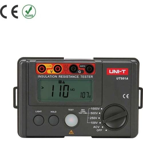 UNI-T UT501A UT-501A 1000V Insulation Resistance Meter Ground Tester Megohmmeter Voltmeter w/LCD Backlight ElectricalInstruments