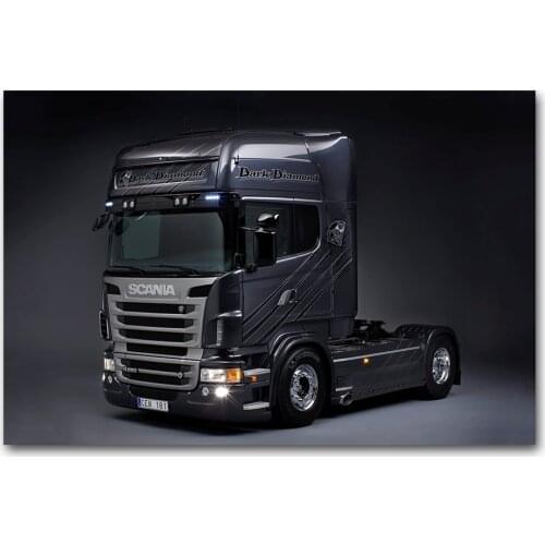 Scania Dark Diamond Truck Posters and Prints Wall Art Picture DIY Framed Canvas Painting for Room Decor