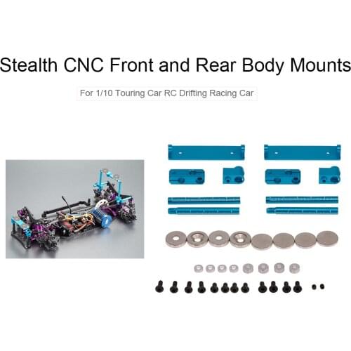 Killerbody RC Car Front and Rear Body Mounts Stealth CNC for 1:10 Traxxas Axial HSP HPI RC Touring Drifting Cars