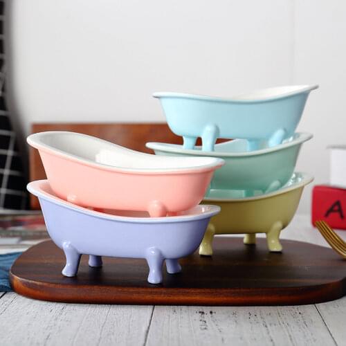 Creative Ceramic Bathtub Mini Bowl Ice Cream Salad Dessert Bowl Creative Fun Tableware Living Room Dining Table Kitchen Decor
