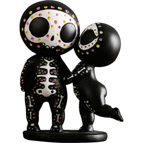 Creative Sugar Skull Statue Decorative Figurine Wine Cabinet Ornament Craft