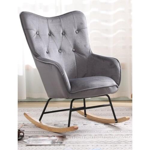 Nordic Single Sofa Recliner Rocking Chair Armchair with Ottoman Living Room Bedroom Balcony Lounge Chair Siesta Chair Lazy Chair