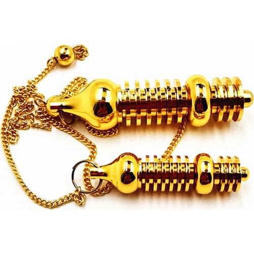 Copper pendulum pendule Natural Stone Amulet Healing Pyramid spiritual pendulums for dowsing meatl Charms Chakra big shape