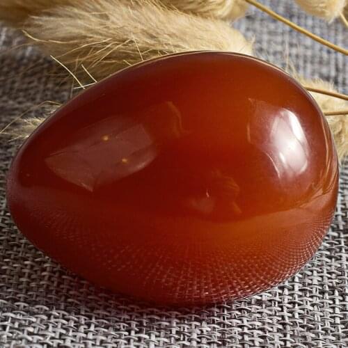 Jade Egg unDrilled Natural carnelian Yoni Egg 45x30MM Love Eggs for Kegel Exercise Crystal Healing Reiki for Women