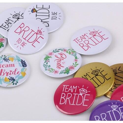 Wholesale 100Pcs/Pack Bride To Be Badge Bachelor Party Team bride Decoration Hen Party Bridal Shower Supplies