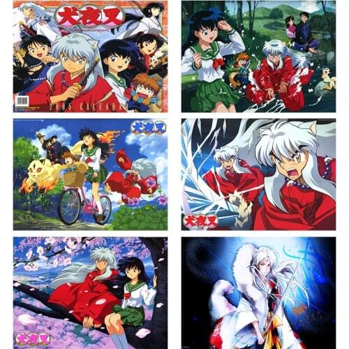 Self-adhesive Wall Sticker Japanese Anime "Inuyasha" Character Series Wall Art Posters and Pictures Family Living Room Decor