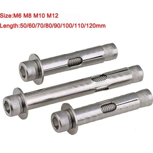 304Stainless Steel Hexagon Hex Allen Socket Cap Head Built-in Expansion Screw Internal Expansion Concrete Anchor Bolt M6M8M10M12