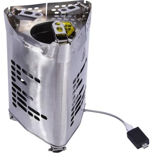 New Arrival 1.5L Camping Folding Wood Stove Charcoal Burner Blower Stove Outdoor Firewood Stove BBQ Furnace FMS-1301001 Hot Sale