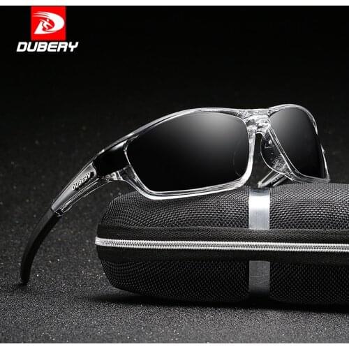 DUBERY Sunglasses Men Polarized Driving Sport Sun Glasses For Men Women Square Luxury Brand Designer Zipper Box 620