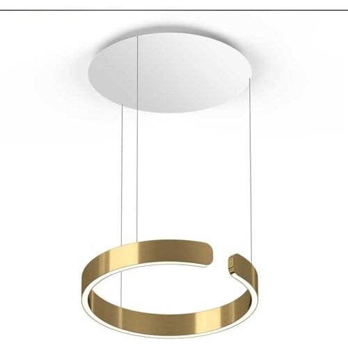 Modern C Ring LED Metal Pendant Light Bar Villa Hotel Home Study Bedroom Living Room Chandelier Decor Lighting Fixture PA0772