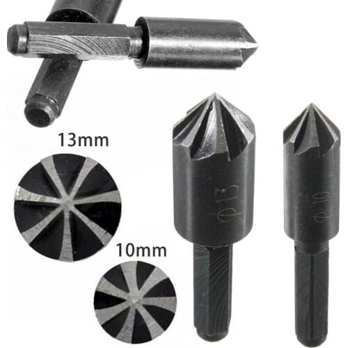 2pcs HSS 1/4" Hex Shank 7 Flute 82 Degree Countersink Drill Bit Chamfer Cutter