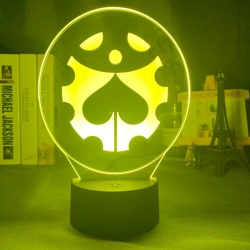 Manga JoJos Bizarre Adventure Logo Design Led Night Light Touch Sensor Colorful Nightlight for Kids Bedroom Decor 3D Lamp Gift