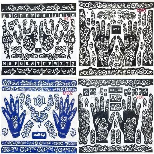 Hot India Henna Temporary Tattoo Stencils For Hand Leg Arm Feet Body Art EY669
