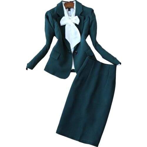 Skirt Womens Business Work Suits women Office Uniform Slim Ladies Formal Jacket Single button Blazer Custom Made