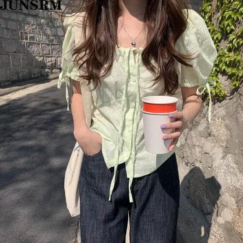 Womens Tops And Blouses Gentle Lovely Cotton Embroidery Flower 2020 Summer New Lace Shirt Short Sleeve Cotton Short Cardigan