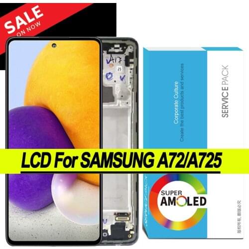 100% Original Amoled 6.7'' Display for Samsung Galaxy A72 A725 A725F/DS Full LCD Touch Screen Digitizer Assembly Repair Parts