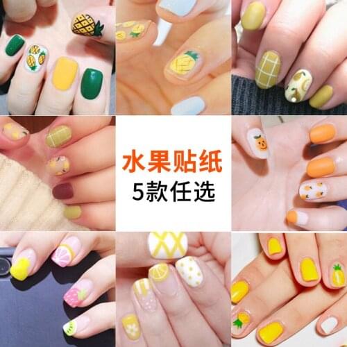 2019 Unha Nails Accessoires Nail Art Decorations Panya Same Nail Fruit Sticker 3d Waterproof Durable Cartoon Cute For Children