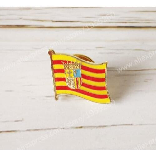 Aragon Flag Lapel Pins Brooch Badge Emblem National Spain Provincial Nationalities Region