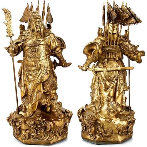 Brilliant light Fortuna Wu Guan Gong ornaments of copper Buddha wealth fortune business gifts home living room