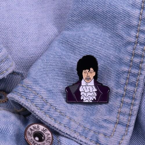 Prince Brooch American Popular Singer Enamel Pin Omnipotent Artist Badge Purple Jackets or Backpacks Decor