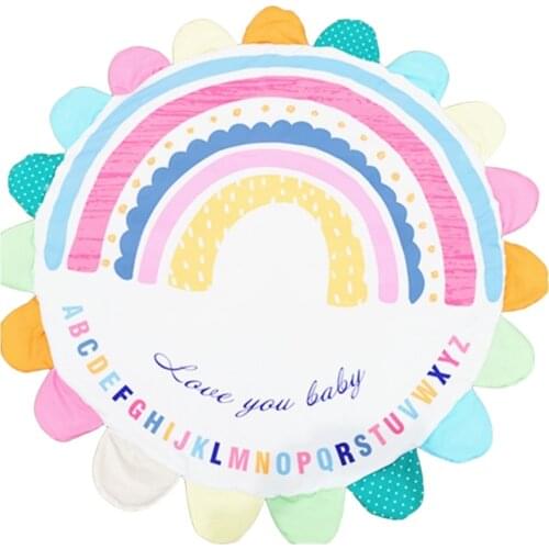 T5EC Baby Play Gym Mat Washable Blanket 120cm Large Touch Cognitive Developmental Baby Activity Play Mat for Infant Toddle