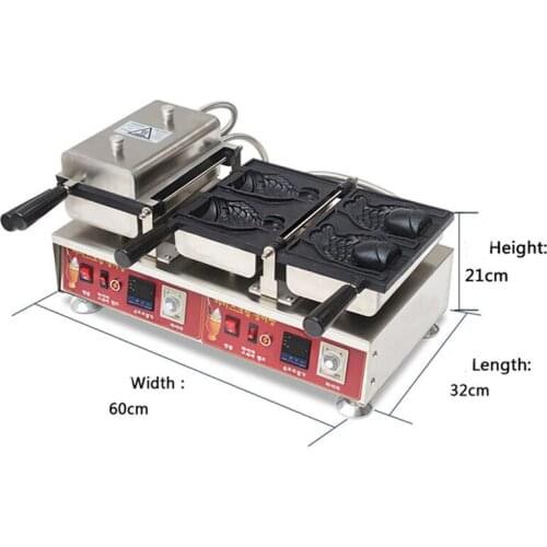 Fish Mold Waffle Maker Commercial Fish-shaped Cup Machine Non-stick Fish Shaped Ice Cream Cone Machine NP-784