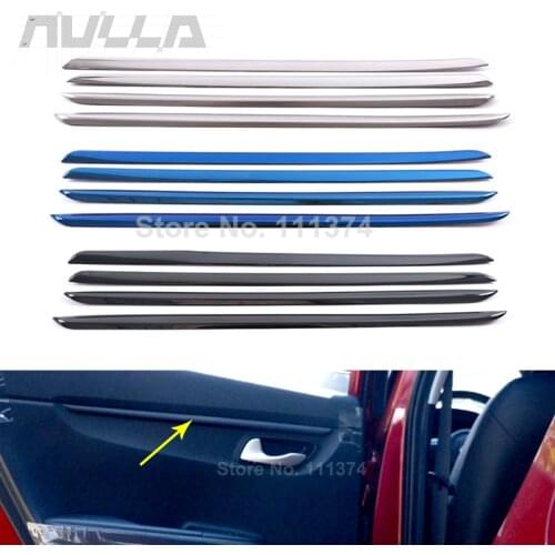 NULLA Chrome Car Interior Door Plate Decor Frame Protect Cover Trim For Kia Rio 4 X-Line X Line 2017 Mouldings Accessories