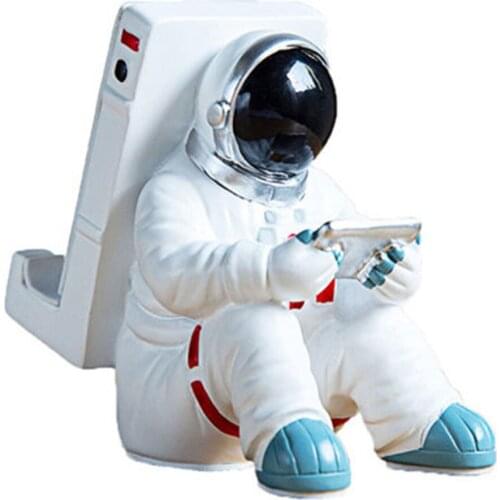 Creative Multifunctional Space Astronauts Desktop Decoration Ornaments Resin Mobile Phone Holder Home Decoration Crafts Gift