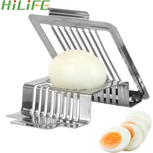 HILIFE Kitchen Accessories Stainless Steel Boiled Egg Slicer Section Cutter Multifunctional Fruit Slicer Egg Cutter Egg Slicer