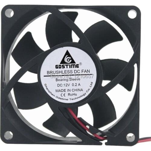 5PCS lot Gdstime 7025s 2Pin 70MM 70 x 70 x 25mm 7CM Cooler Radiator 12V DC Micro Electrical Cooling Fan