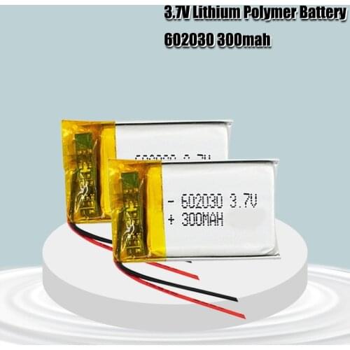 3.7V 300mAh Li-Po Rechargeable Battery 602030 For Lithium Li-Po Polymer Rechargeable Battery For Bluetooth speaker Tachograph