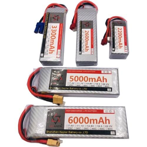 4s 14.8v RC Lipo Battery 6000 2200 2600 3300 5000mAh Lithium Ion Polymer Battery For Car Plane Boat Truck Tank Drone Helicopter