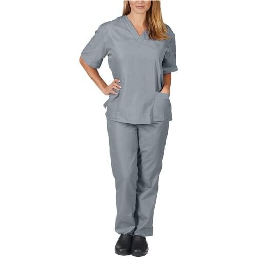 Men Women Short Sleeve V-neck Tops+pants Nursing Working Uniform Set Suit Nursing Working Uniform Set Suit Uniform