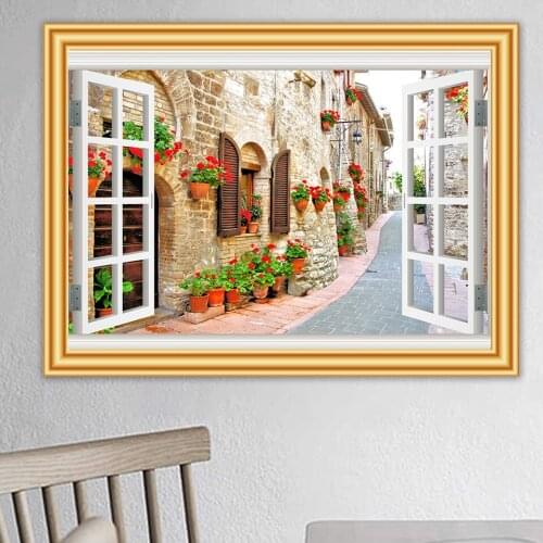 5D DIY Diamond Painting Landscape Street Cross stitch Kit Full Drill Square Diamond Embroidery Mosaic Picture Crystal Home Decor