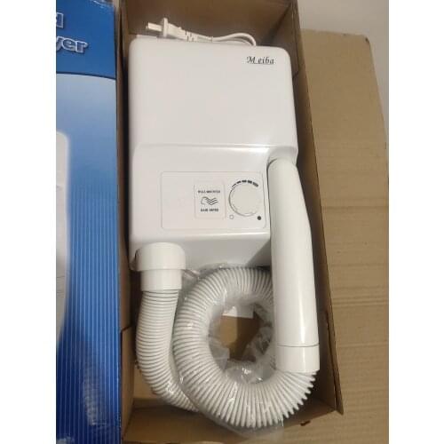 Wall-mounted hair dryer, hair dryer, hand dryer, display, hair dryer with socket