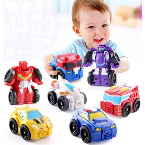 One Flash Deformation Robot Cool Deformation Car Children Mini Car Model Car Model Cool Racing Toy Boy Holiday Gift