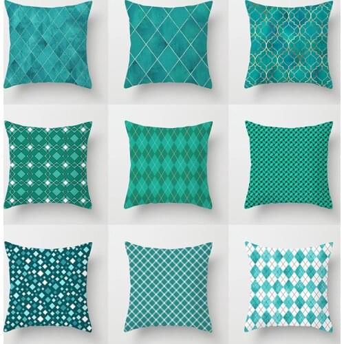 Green Geometric Throw Pillow Covers Outdoor Decorative Pillows Custom Cousin Decoration Modern Pillow Case Funny Farmhouse Style