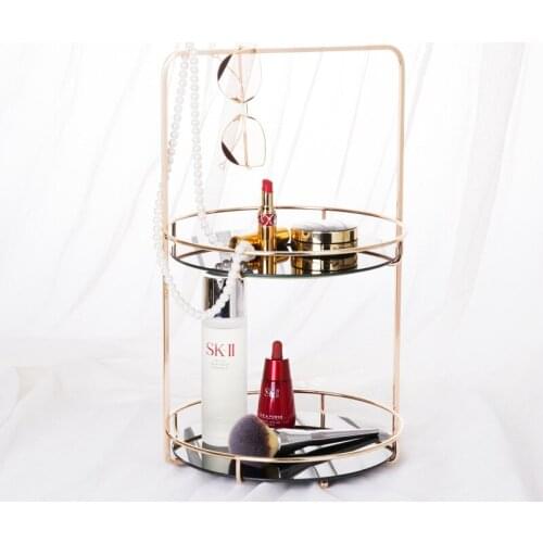 Cosmetics Shelf Snack Storage Rack Desktop Skin Care Dressing Table Storage Metal Frame