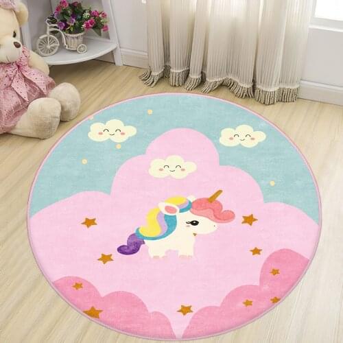 Gray Round Kids Room Rug clock numbers girl heart educational carpet