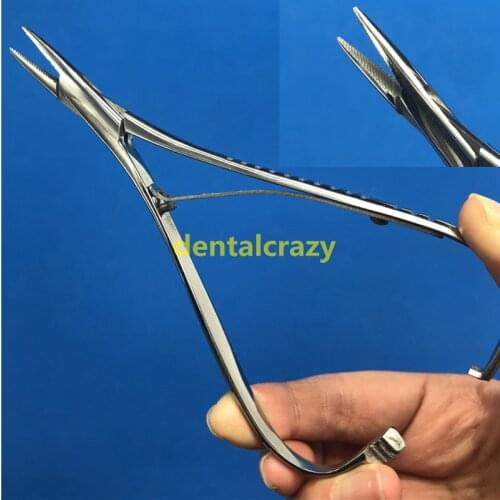 14cm Dental Needle Holder Pliers Stainless Steel Forceps Orthodontic Tweezer Dentist Surgical Instrument Equipment